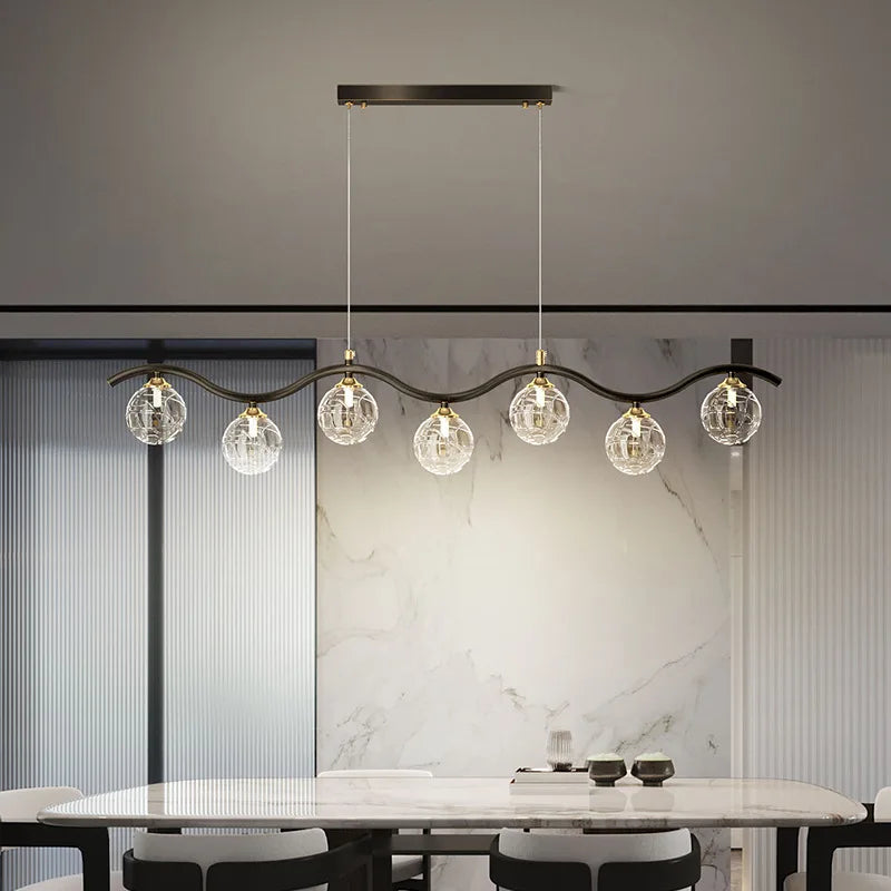 suspension moderne en verre et métal pour intérieur - vue 4 sur 10