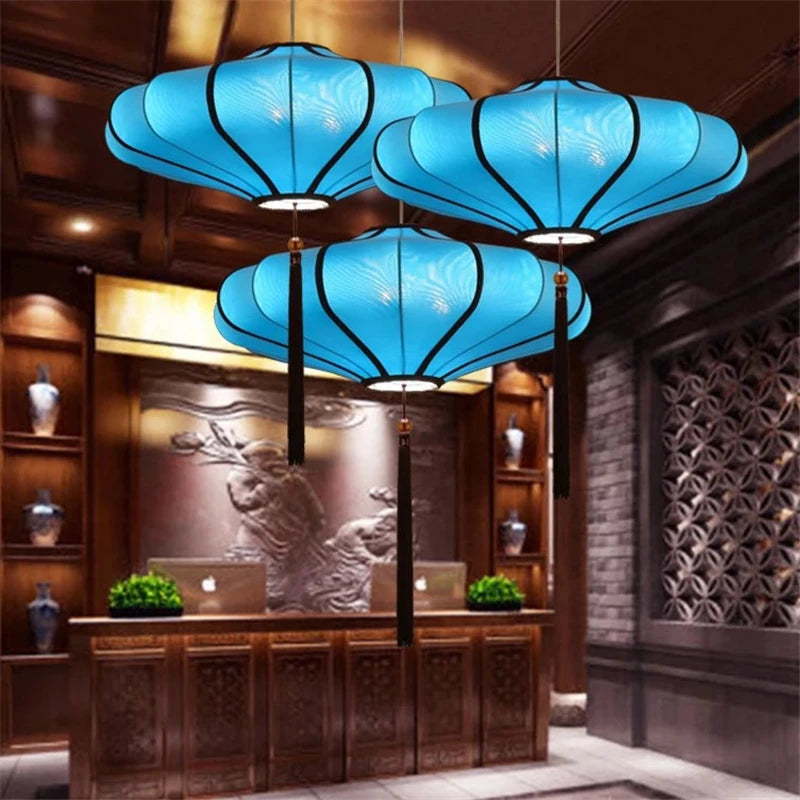 suspension style chinois dessinées à la main éclairage rétro - vue 5 sur 11