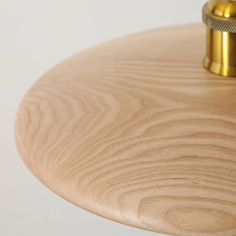 Lampe de style idyllique soucoupe volante bois lampes suspendues E27 Table à manger décor lumière Restaurant chevet salon de thé chapeau lampe suspendue - vue 3 sur 12