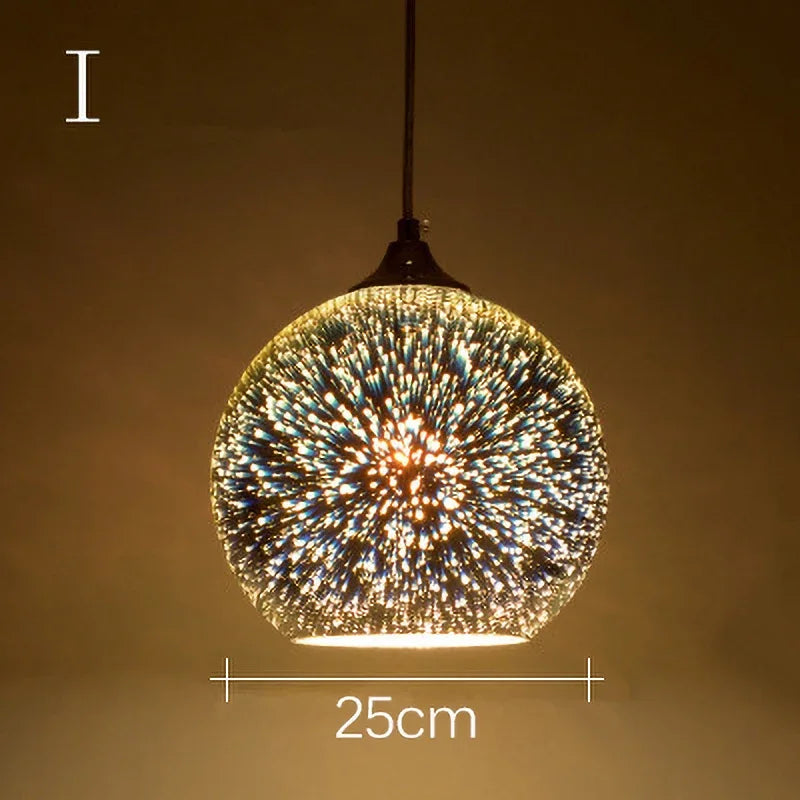 Coloured glass pendant light for modern and festive decoration - vue 11 sur 23