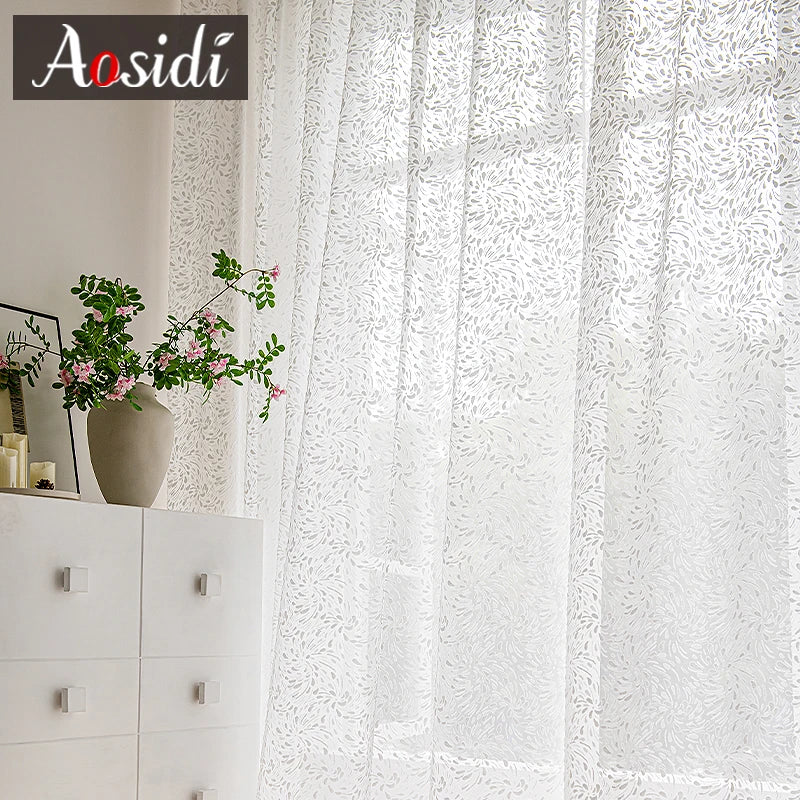 Voilage rideau tulle moderne pour salon chambre fenêtre - vue 3 sur 7