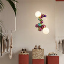 Applique murale postmoderne boule de verre haricot magique acier luxueuse