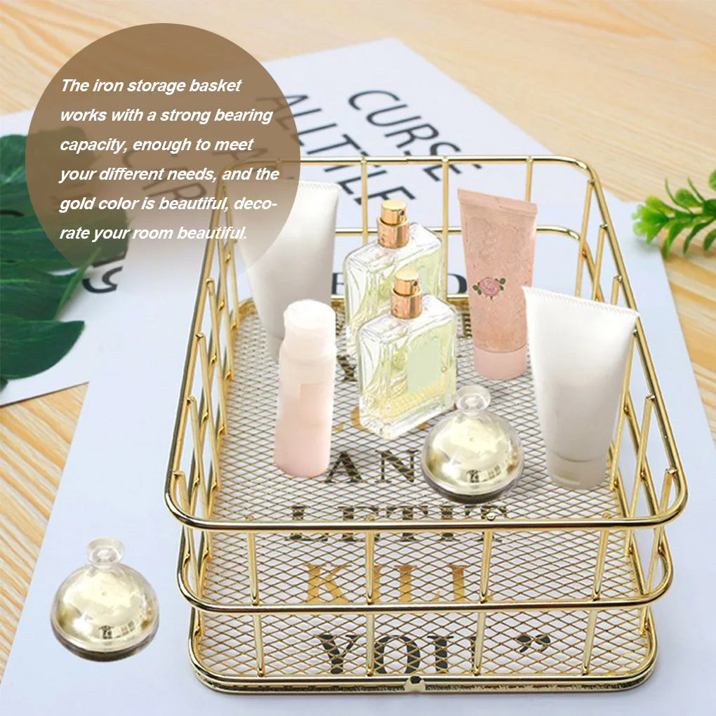 organisateur de maquillage en métal pour bureau et cosmétiques - vue 5 sur 7