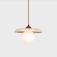 suspension rétro en pierre naturelle et verre vintage