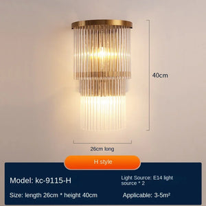 Modern luxury rechargeable crystal wall light