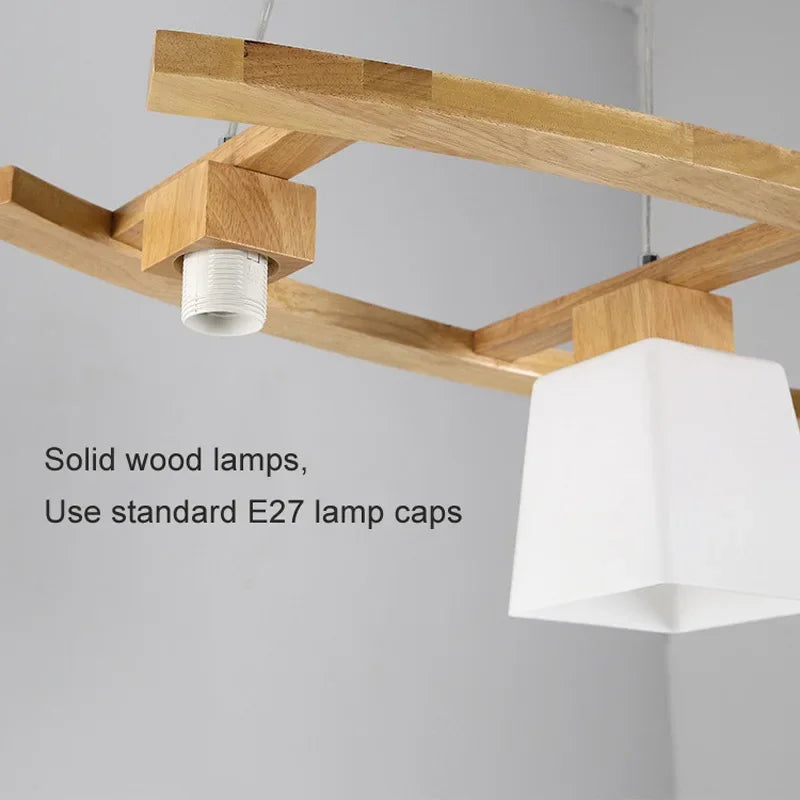 suspension moderne en bois nordique style japonais pour espaces contemporains - vue 6 sur 7