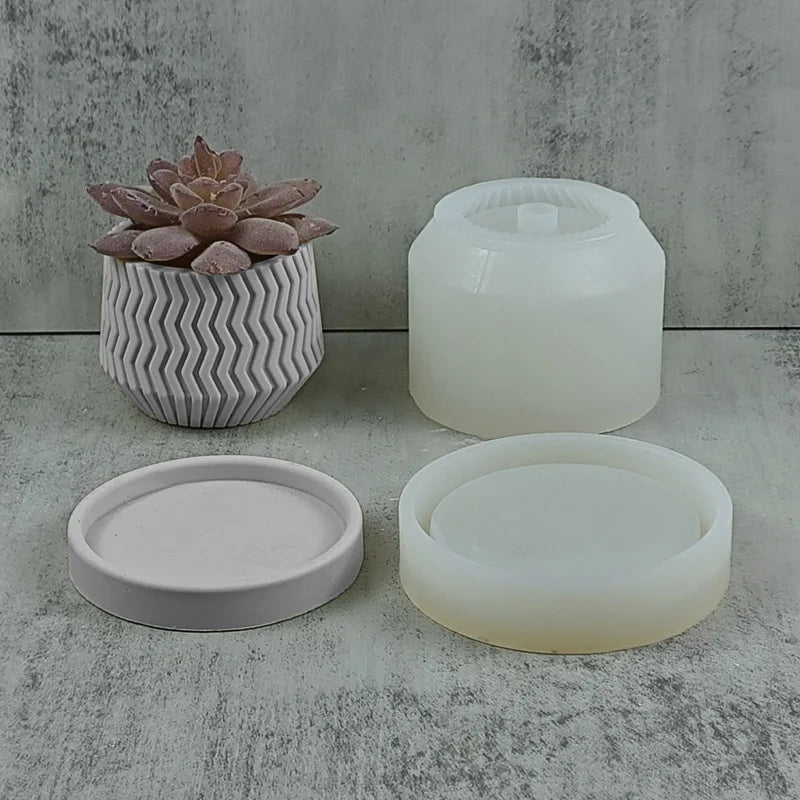 moules en silicone pour pots de fleurs en béton nordique et décoration intérieure - vue 8 sur 9