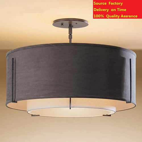 Plafonnier Style chinois LED Simplicité Art Tissu Rond - vue 6 sur 8