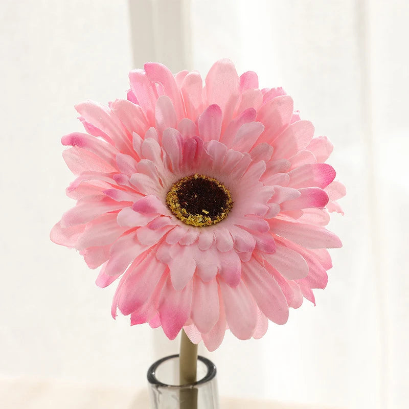 lot de têtes de fleurs artificielles gerbera pour décoration intérieure et extérieure - vue 4 sur 11