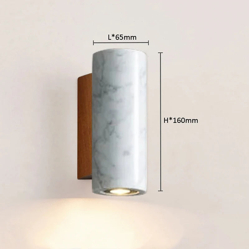 applique murale led en marbre support chevet décorative nordique hôtel - vue 8 sur 8