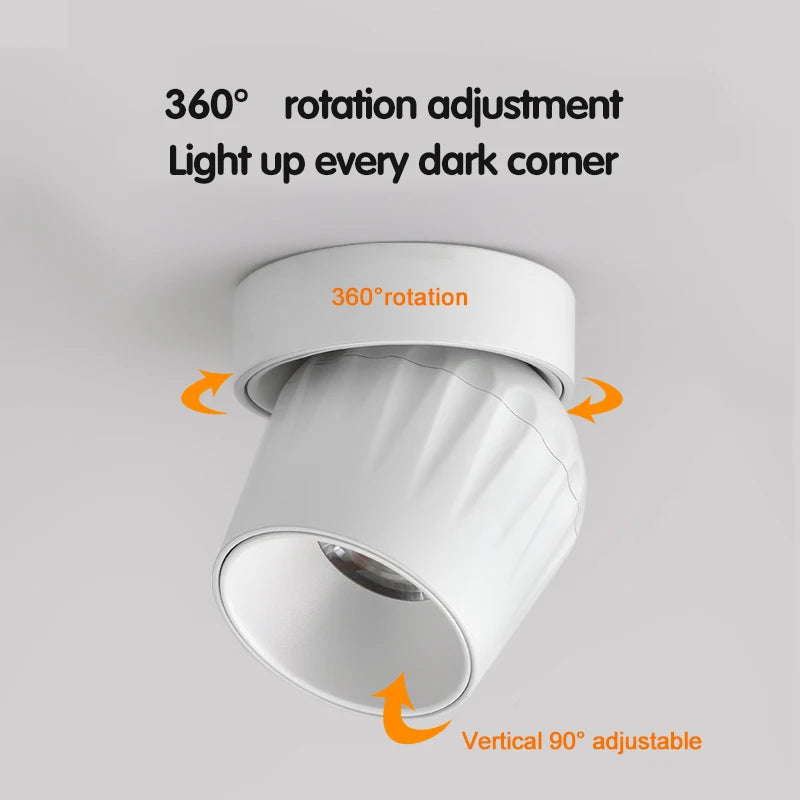 Spot Led pliables lampe Dimmable COB spots 15w Surface montée Downlight pour éclairage intérieur chambre LED lumières - vue 4 sur 11