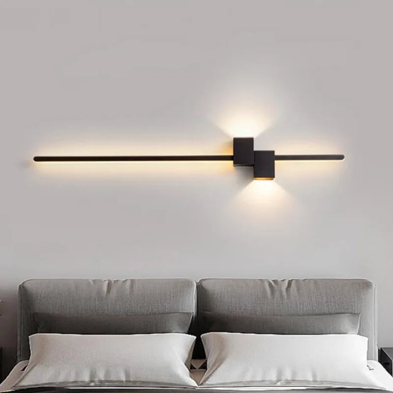 Moderne minimaliste LED intérieur applique ligne lampe longue bande applique murale TV fond mur chambre salon allée couloir lampe