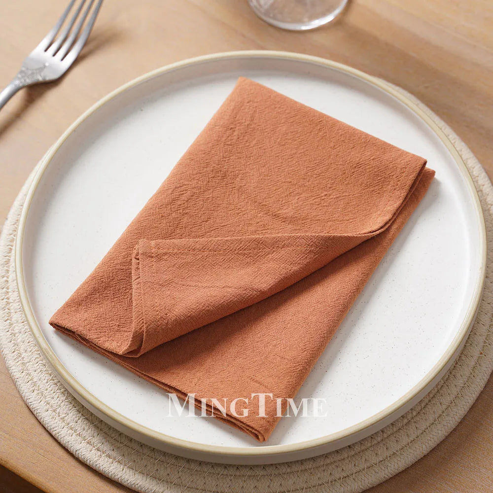 Serviette de table coton lavé douce style classique - vue 6 sur 7