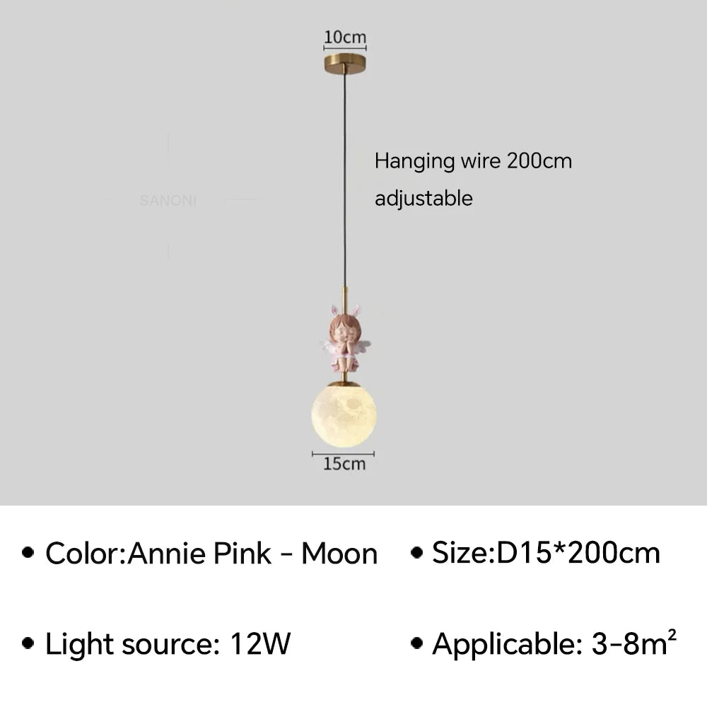 applique murale led design lune et planète pour décoration intérieure - vue 12 sur 18