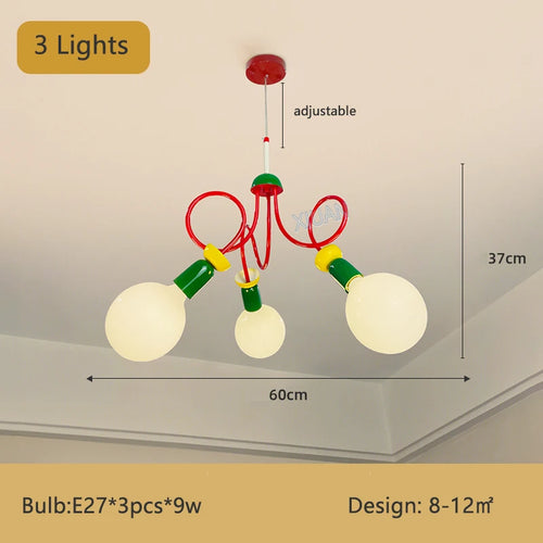 lustre design memphis coloré pour chambre enfant - vue 9 sur 9