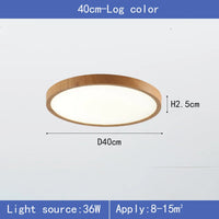 plafonnier led ultra-mince circulaire grain de bois 3 tons lumière