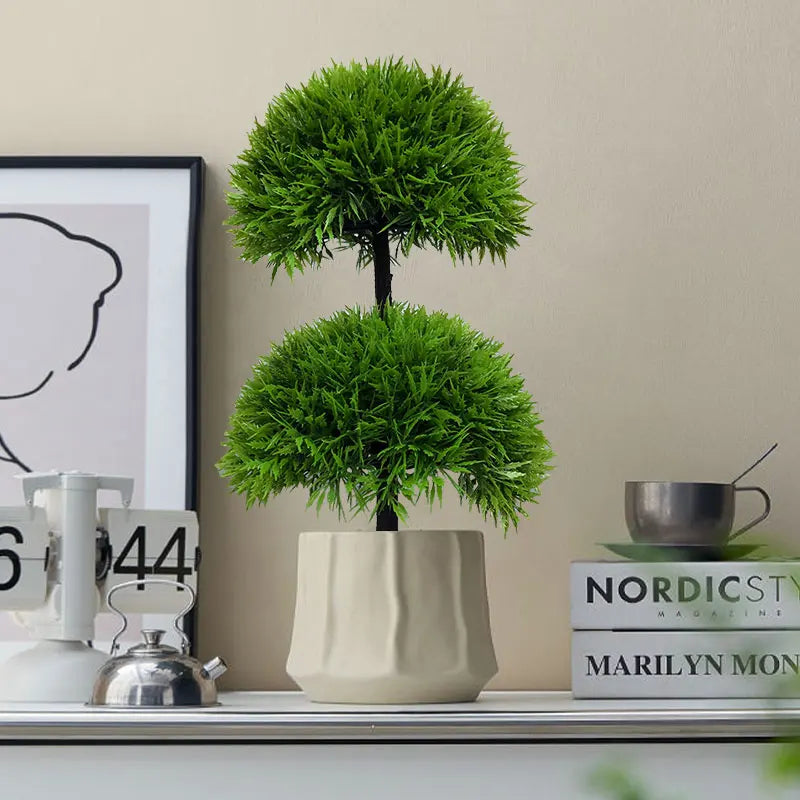 plante artificielle faux pin pour décoration intérieure et extérieure - vue 5 sur 8