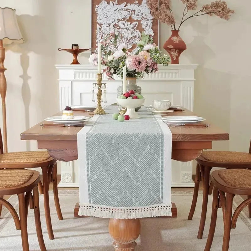 Chemin de table imperméable polyester motif géométrique décoration - vue 4 sur 4