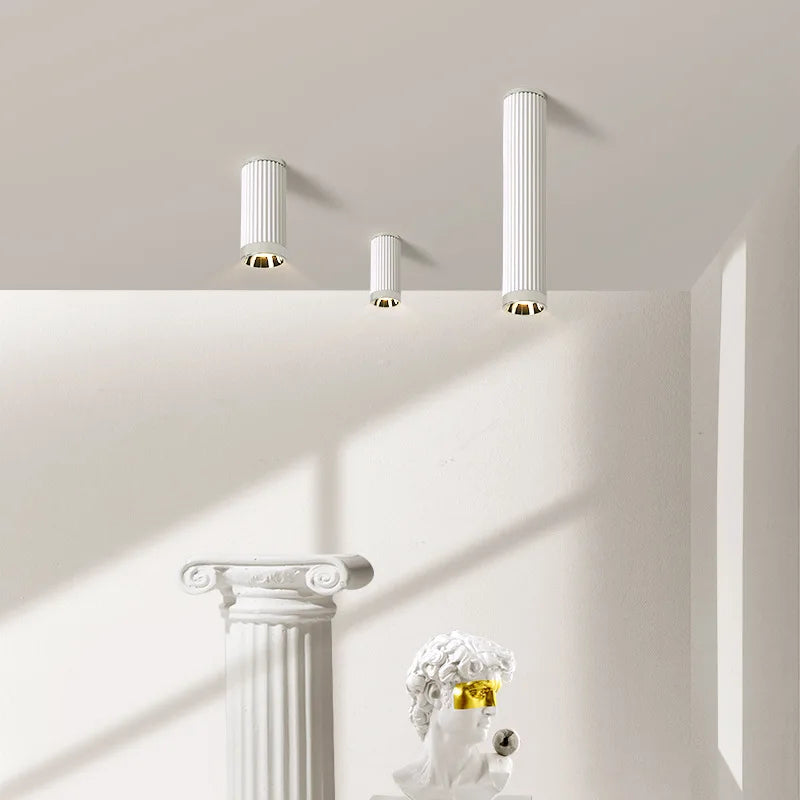 Creative Living Room LED Spotlight Roman Columns Design Ceiling Downlight for Hallway Aisle Entrance Stair White Chrome Gold - vue 2 sur 7
