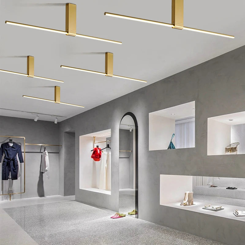 lampes de plafond minimalistes longues pour divers espaces - vue 4 sur 12