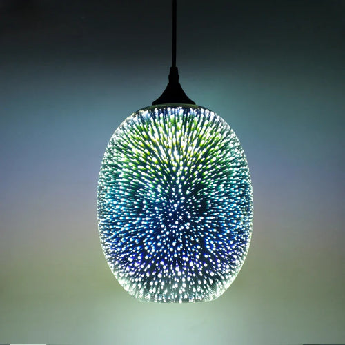 Coloured glass pendant light for modern and festive decoration - vue 6 sur 23
