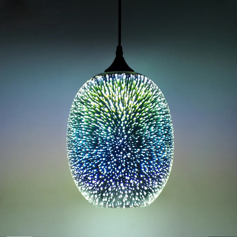 Coloured glass pendant light for modern and festive decoration - vue 5 sur 23