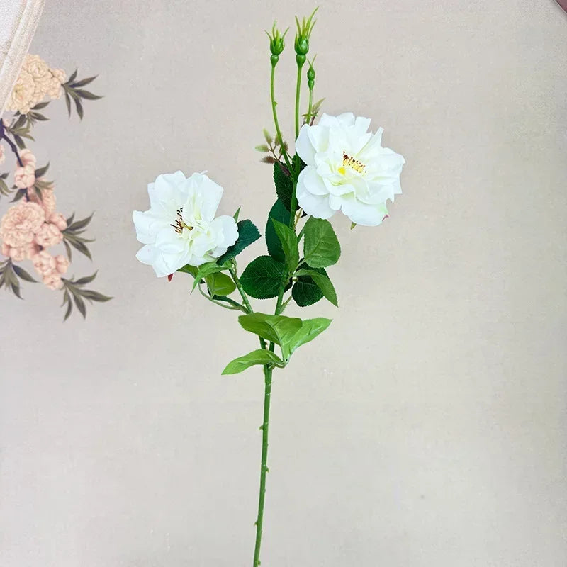 fleurs artificielles deux têtes roses décoration élégante pour intérieur - vue 7 sur 10