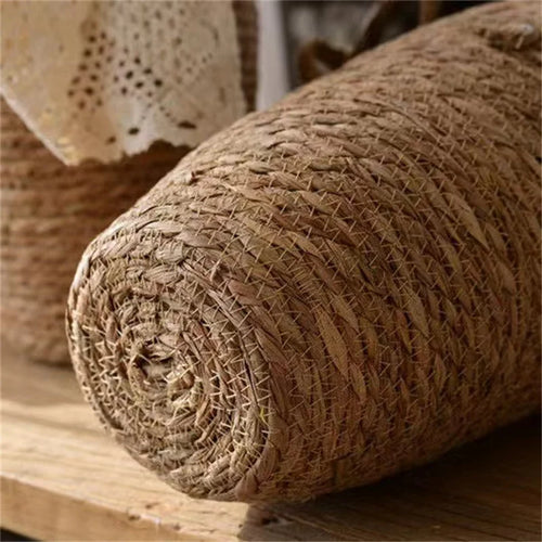 Grass Woven Flower Basket Planter, Plants Weaving Basket, Vase for Home Decor, Seagrass Flowerpot, Bride Dried Flowers Wine - vue 5 sur 8