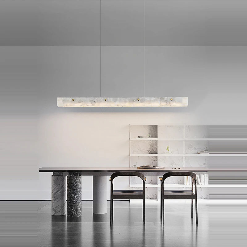 lustre en marbre acier inoxydable à led dimmable pour éclairage intérieur