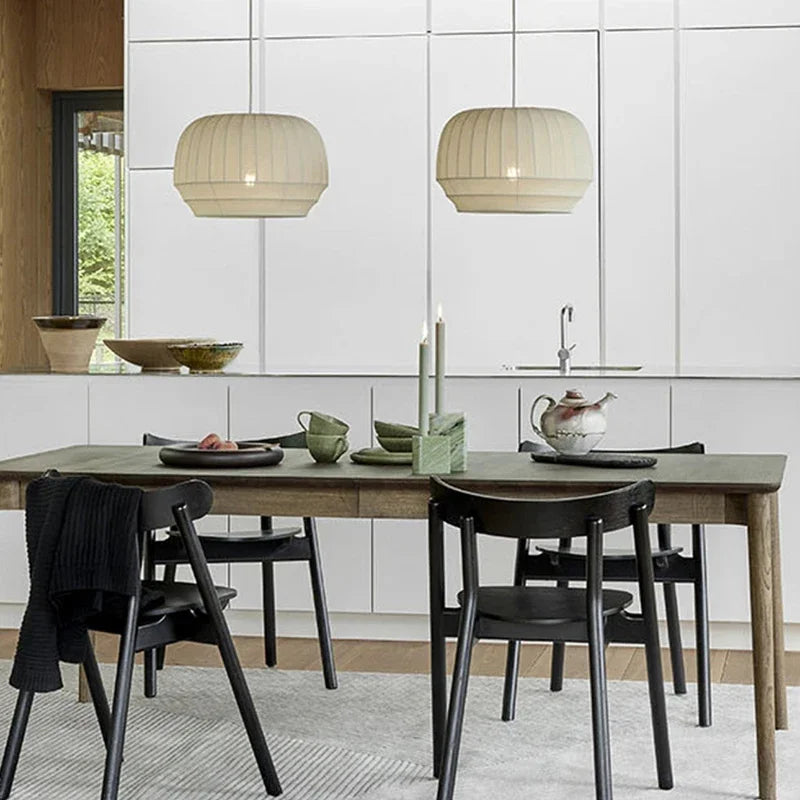 Minimalist Nordic stretch fabric chandeliers for coffee shop - vue 5 sur 9