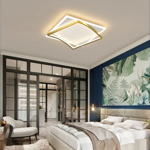 Carré Simple 	 moderne LED lustres lumières gradation Luminaire chambre Salon étude Foyer salle Salon éclairage lampes ménage - vue 2 sur 18