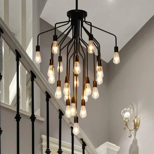 lustre rétro en fer avec led pour décoration intérieure