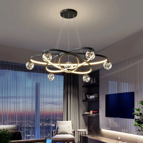 Minimalist led wire chandelier for indoor decor - vue 2 sur 25