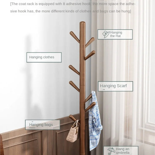 porte-vêtements sur pied en bois massif pour la maison - vue 4 sur 9