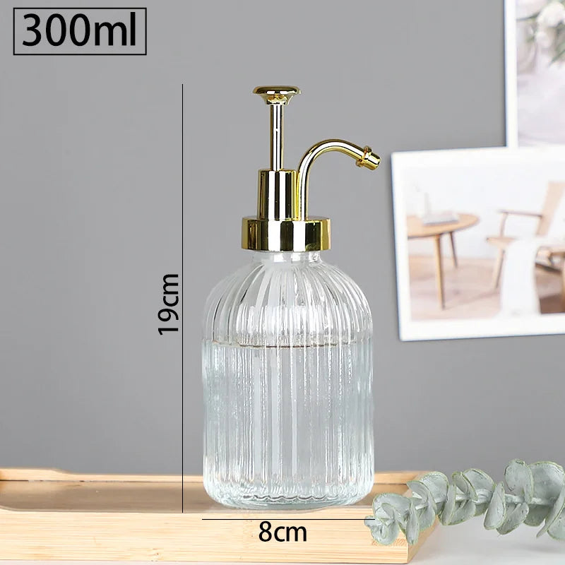 distributeur de savon en verre transparent rechargeable pour gel douche - vue 16 sur 17