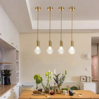 suspension LED en verre de cristal design nordique moderne