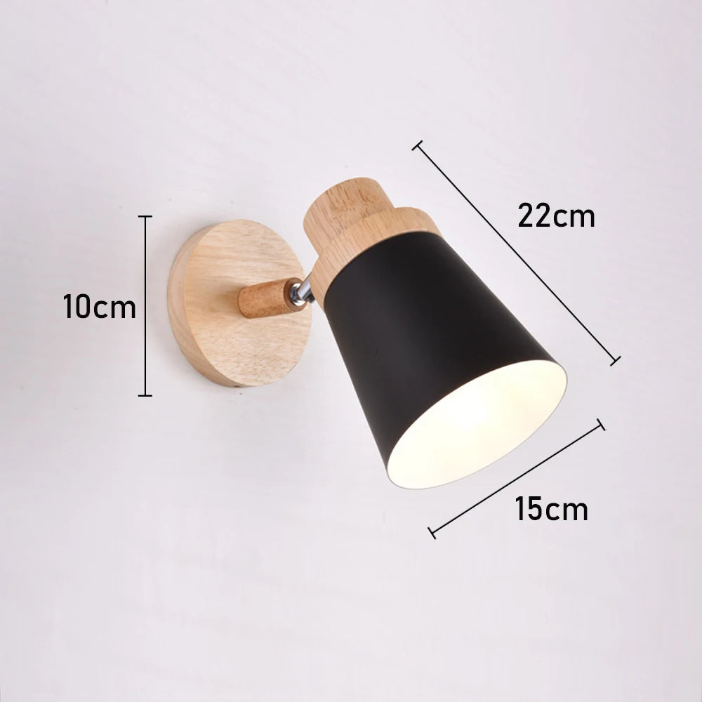 Modern minimalist nordic solid wood wall light - vue 7 sur 11