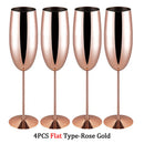 Verre champagne acier inoxydable texturé style bar fête