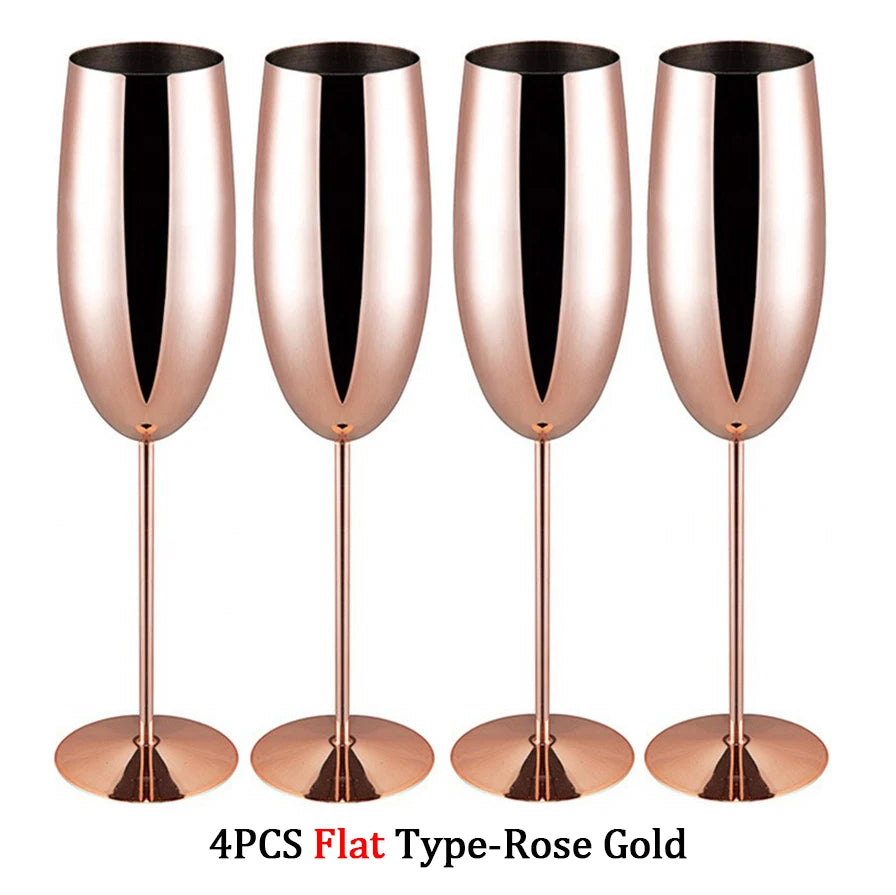 Verre champagne acier inoxydable texturé style bar fête