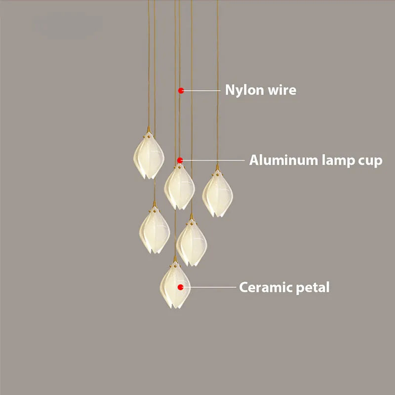 Lustre Magnolia en céramique - vue 6 sur 17