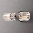 applique murale led moderne en cristal clair nickel laiton