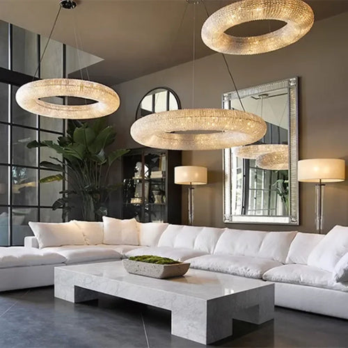 Modern Luxury Crystal Loft Chandelier Living Room Lustre Pendant Lamp Suspension Home Interior Decor Hanging Light Fixtures - vue 5 sur 10