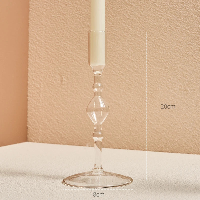 bougeoir en verre transparent décoration intérieure moderne nordique - vue 18 sur 31