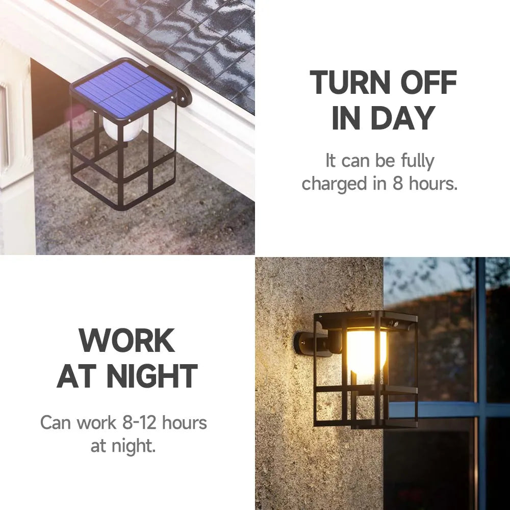 Lampes solaires LED extérieur extérieur applique éclairage capteur de mouvement contrôle de la lumière jardin pays Villa balcon décoration applique murale - vue 3 sur 8