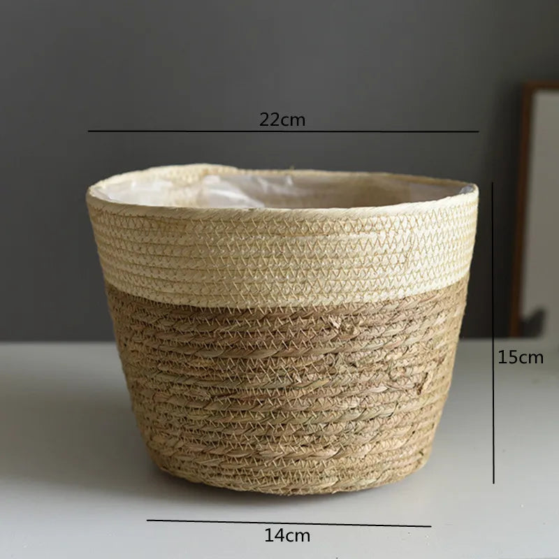 panier en paille pour plantes d'intérieur et d'extérieur - vue 25 sur 28
