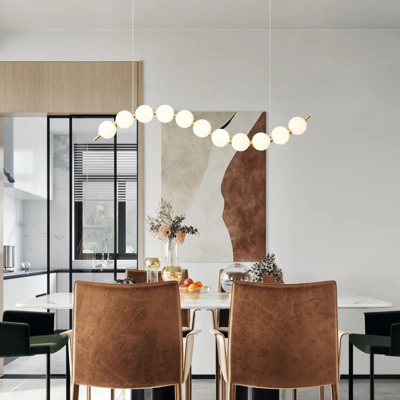 lustre led en boule acrylique avec cordon d'éclairage réglable pour boutique