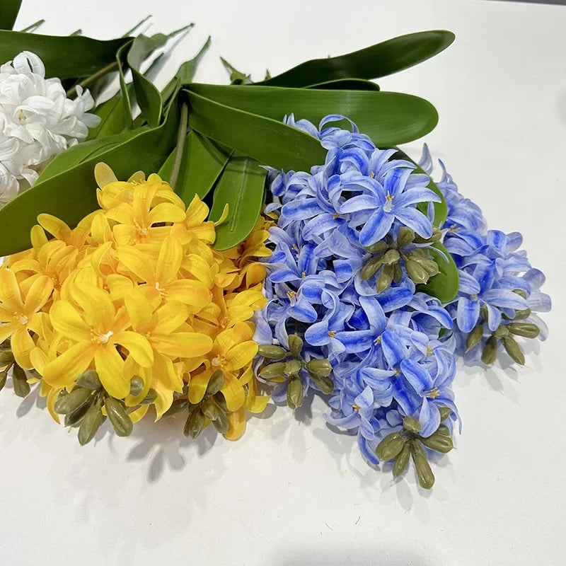 Set of 2 realistic artificial hyacinth flowers for indoor decoration - vue 5 sur 11