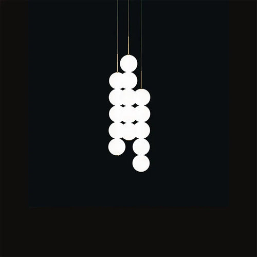 suspension design art deco en verre doré et chromé