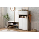 Shoe storage bench &amp; shoe cabinet, multi-functional shoe rack with padded seat, versatile shoe storage