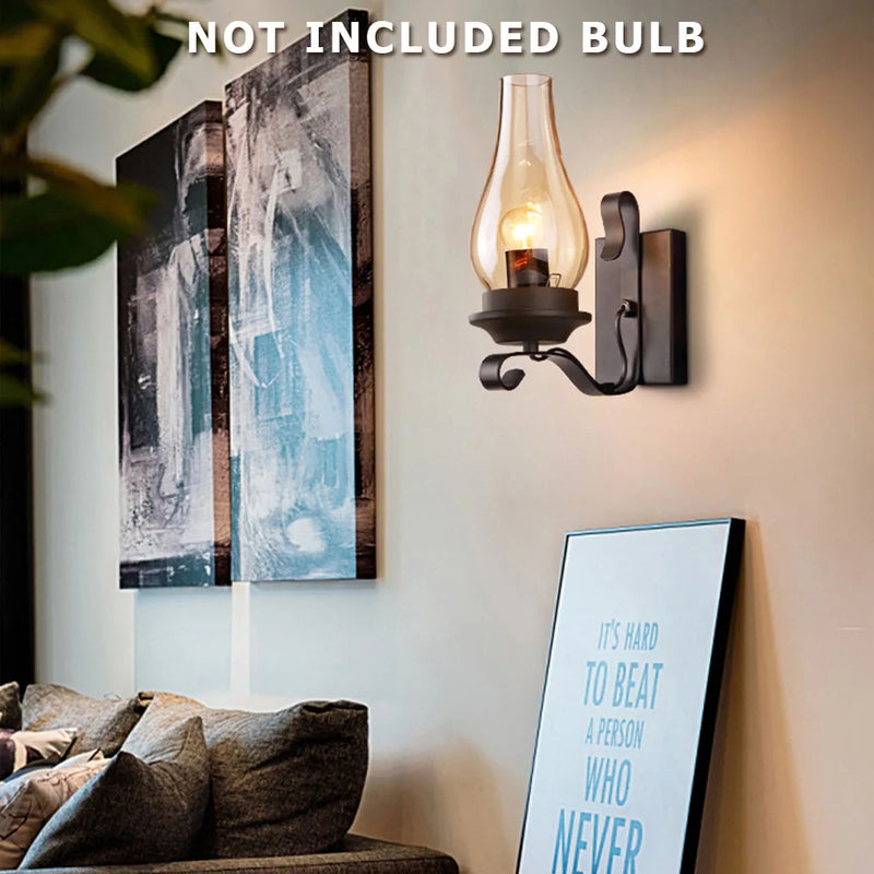 Applique murale fer rétro industriel Led loft nuit